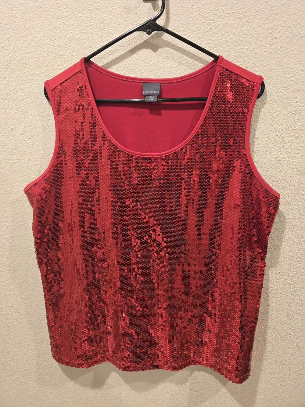 Covington Red Sequin Tank Top